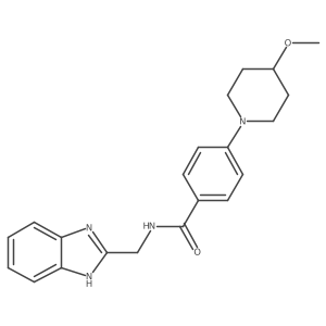 N-((1H-benzo[d]imidazol-2-yl)methyl)-4-(4-methoxypiperidin-1-yl)benzamide结构式