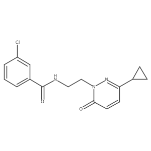 3-chloro-N-(2-(3-cyclopropyl-6-oxopyridazin-1(6H)-yl)ethyl)benzamide Structure