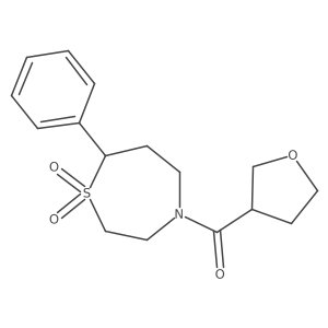 4-(Oxolane-3-carbonyl)-7-phenyl-1lambda6,4-thiazepane-1,1-dione Structure