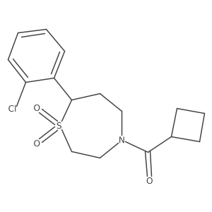(7-(2-Chlorophenyl)-1,1-dioxido-1,4-thiazepan-4-yl)(cyclobutyl)methanone结构式