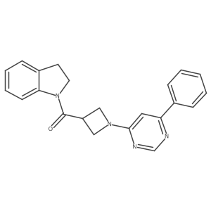 Indolin-1-yl(1-(6-phenylpyrimidin-4-yl)azetidin-3-yl)methanone Structure