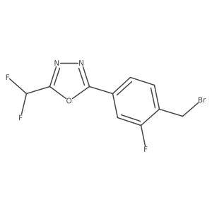 2-[4-(Bromomethyl)-3-fluorophenyl]-5-(difluoromethyl)-1,3,4-oxadiazole Structure
