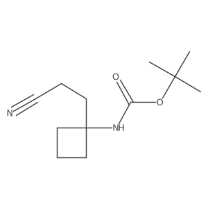 tert-butyl N-[1-(2-cyanoethyl)cyclobutyl]carbamate结构式