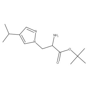 tert-butyl 2-amino-3-[4-(propan-2-yl)-1H-pyrazol-1-yl]propanoate结构式