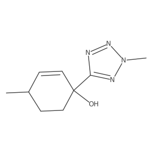 4-methyl-1-(2-methyl-2H-1,2,3,4-tetrazol-5-yl)cyclohex-2-en-1-ol结构式