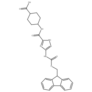 4-[5-({[(9H-fluoren-9-yl)methoxy]carbonyl}amino)-1H-1,2,4-triazole-3-amido]cyclohexane-1-carboxylic acid Structure