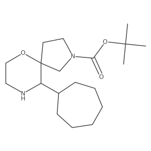 Tert-butyl 10-cycloheptyl-6-oxa-2,9-diazaspiro[4.5]decane-2-carboxylate结构式