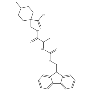 1-{[2-({[(9H-fluoren-9-yl)methoxy]carbonyl}amino)propanamido]methyl}-4-methylcyclohexane-1-carboxylic acid结构式