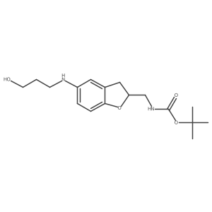 tert-butyl N-({5-[(3-hydroxypropyl)amino]-2,3-dihydro-1-benzofuran-2-yl}methyl)carbamate Structure
