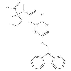 1-[3-({[(9H-fluoren-9-yl)methoxy]carbonyl}amino)-4,4-difluoro-N-methylbutanamido]cyclopentane-1-carboxylic acid结构式