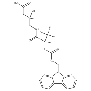4-[2-({[(9H-fluoren-9-yl)methoxy]carbonyl}amino)-3,3,3-trifluoro-2-methylpropanamido]-3-hydroxy-3-methylbutanoic acid结构式