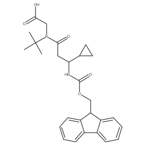 2-[N-tert-butyl-3-cyclopropyl-3-({[(9H-fluoren-9-yl)methoxy]carbonyl}amino)propanamido]acetic acid结构式