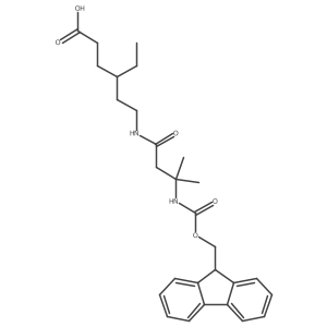 4-ethyl-6-[3-({[(9H-fluoren-9-yl)methoxy]carbonyl}amino)-3-methylbutanamido]hexanoic acid结构式