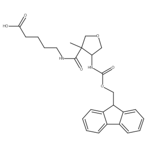 5-{[4-({[(9H-fluoren-9-yl)methoxy]carbonyl}amino)-3-methyloxolan-3-yl]formamido}pentanoic acid Structure