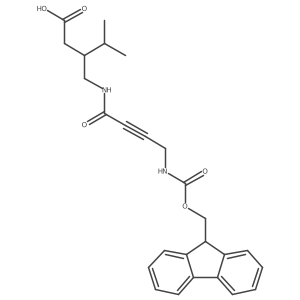 3-{[4-({[(9H-fluoren-9-yl)methoxy]carbonyl}amino)but-2-ynamido]methyl}-4-methylpentanoic acid结构式