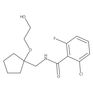 2-chloro-6-fluoro-N-((1-(2-hydroxyethoxy)cyclopentyl)methyl)benzamide结构式