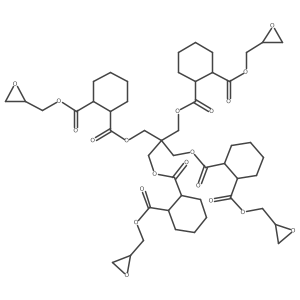 1,2-Cyclohexanedicarboxylic acid, 2,2-bis((((2-((oxiranylmethoxy)carbonyl)cyclohexyl)carbonyl)oxy)methyl)-1,3-propanediyl bis(oxiranylmethyl) ester结构式