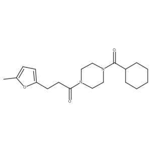 1-Propanone, 1-[4-(cyclohexylcarbonyl)-1-piperazinyl]-3-(5-methyl-2-furanyl)-结构式