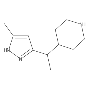 4-[1-(5-methyl-1H-pyrazol-3-yl)ethyl]piperidine结构式