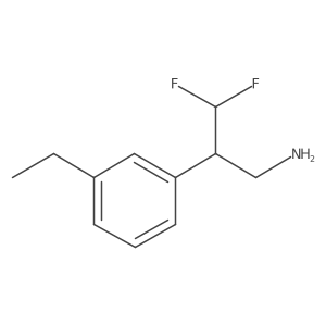 2-(3-Ethylphenyl)-3,3-difluoropropan-1-amine Structure