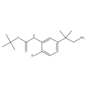 tert-butyl N-[5-(1-amino-2-methylpropan-2-yl)-2-bromophenyl]carbamate Structure