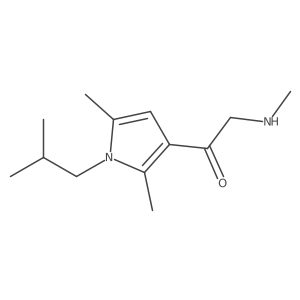 1-[2,5-dimethyl-1-(2-methylpropyl)-1H-pyrrol-3-yl]-2-(methylamino)ethan-1-one结构式