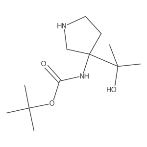 Carbamic acid,N-[3-(1-hydroxy-1-methylethyl)-3-pyrrolidinyl]-,1,1-dimethylethyl ester Structure