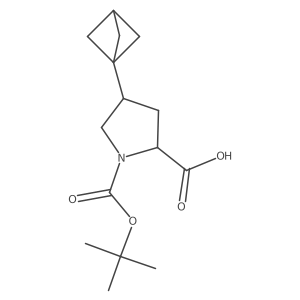 (2S)-4-{bicyclo[1.1.1]pentan-1-yl}-1-[(tert-butoxy)carbonyl]pyrrolidine-2-carboxylic acid Structure