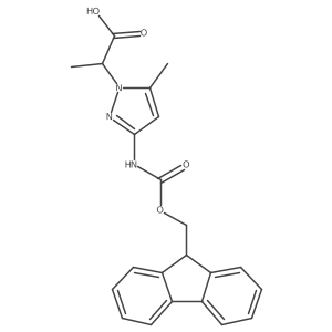 2-[3-({[(9H-fluoren-9-yl)methoxy]carbonyl}amino)-5-methyl-1H-pyrazol-1-yl]propanoic acid Structure
