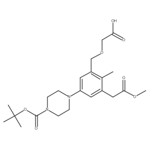 2-[(5-{4-[(Tert-butoxy)carbonyl]piperazin-1-yl}-3-(2-methoxy-2-oxoethyl)-2-methylphenyl)methoxy]acetic acid Structure