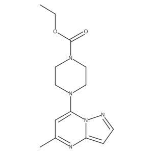 Ethyl 4-{5-methylpyrazolo[1,5-a]pyrimidin-7-yl}piperazine-1-carboxylate结构式