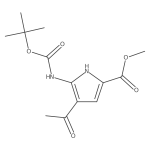 methyl 4-acetyl-5-{[(tert-butoxy)carbonyl]amino}-1H-pyrrole-2-carboxylate结构式