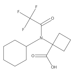 1-(N-cyclohexyl-2,2,2-trifluoroacetamido)cyclobutane-1-carboxylic acid结构式
