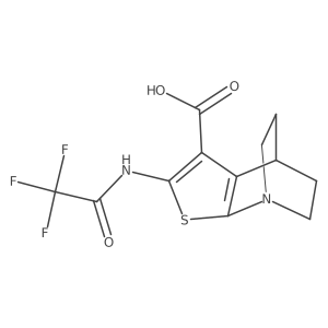 4-(2,2,2-Trifluoroacetamido)-3-thia-1-azatricyclo[5.2.2.0,2,6]undeca-2(6),4-diene-5-carboxylic acid Structure