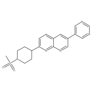 2-(1-Methanesulfonylpiperidin-4-yl)-6-(pyrimidin-5-yl)-1,8-naphthyridine结构式
