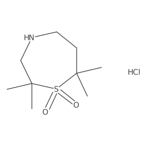 2,2,7,7-Tetramethyl-1,4-thiazepane 1,1-dioxide hydrochloride结构式