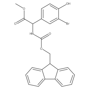 methyl 2-(3-bromo-4-hydroxyphenyl)-2-({[(9H-fluoren-9-yl)methoxy]carbonyl}amino)acetate结构式