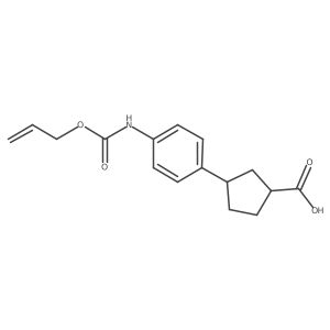 rac-(1R,3R)-3-(4-{[(prop-2-en-1-yloxy)carbonyl]amino}phenyl)cyclopentane-1-carboxylic acid结构式
