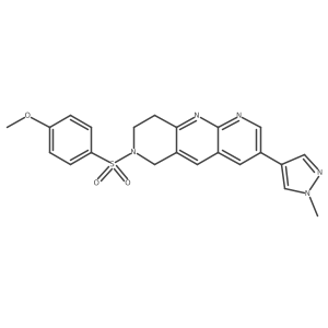 4-[7-(4-methoxybenzenesulfonyl)-6H,7H,8H,9H-pyrido[2,3-b]1,6-naphthyridin-3-yl]-1-methyl-1H-pyrazole结构式