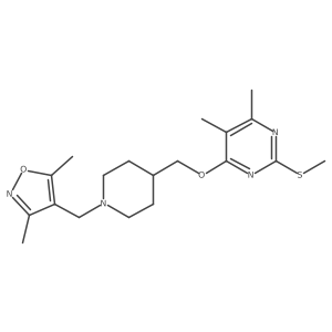 4-({1-[(3,5-Dimethyl-1,2-oxazol-4-yl)methyl]piperidin-4-yl}methoxy)-5,6-dimethyl-2-(methylsulfanyl)pyrimidine Structure