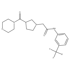 2-[3-(morpholine-4-carbonyl)pyrrolidin-1-yl]-N-[3-(trifluoromethyl)phenyl]acetamide结构式