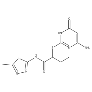 2-[(6-amino-4-oxo-1H-pyrimidin-2-yl)sulfanyl]-N-(5-methyl-1,3,4-thiadiazol-2-yl)butanamide Structure