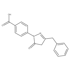 4-(3-benzyl-5-oxo-4,5-dihydro-1H-pyrazol-1-yl)benzoic acid结构式