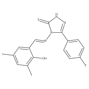 3-(4-Fluorophenyl)-4-((2-hydroxy-3,5-diiodobenzylidene)amino)-1H-1,2,4-triazole-5(4H)-thione Structure
