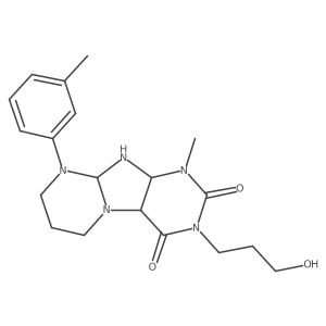 3-(3-hydroxypropyl)-1-methyl-9-(3-methylphenyl)-6,7,8,9a,10,10a-hexahydro-4aH-purino[7,8-a]pyrimidine-2,4-dione结构式