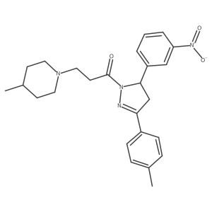 3-(4-methylpiperidin-1-yl)-1-(5-(3-nitrophenyl)-3-(p-tolyl)-4,5-dihydro-1H-pyrazol-1-yl)propan-1-one Structure