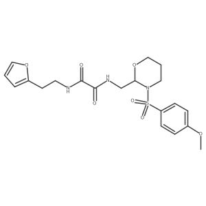 N1-(2-(furan-2-yl)ethyl)-N2-((3-((4-methoxyphenyl)sulfonyl)-1,3-oxazinan-2-yl)methyl)oxalamide结构式