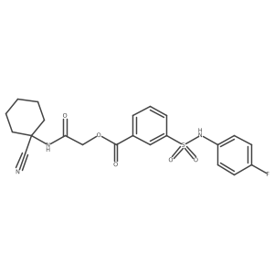 [(1-Cyanocyclohexyl)carbamoyl]methyl 3-[(4-fluorophenyl)sulfamoyl]benzoate结构式