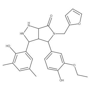 4-(3-Ethoxy-4-hydroxyphenyl)-5-(furan-2-ylmethyl)-3-(2-hydroxy-3,5-dimethylphenyl)-1,2,3,3a,4,6a-hexahydropyrrolo[3,4-c]pyrazol-6-one Structure