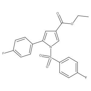 Ethyl 5-(4-fluorophenyl)-1-((4-fluorophenyl)sulfonyl)-1H-pyrrole-3-carboxylate结构式